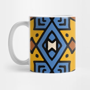 Beige Blue Aztec Pattern Indian Mexican Tribal Mug